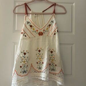 Embroidered Floral Tank Top